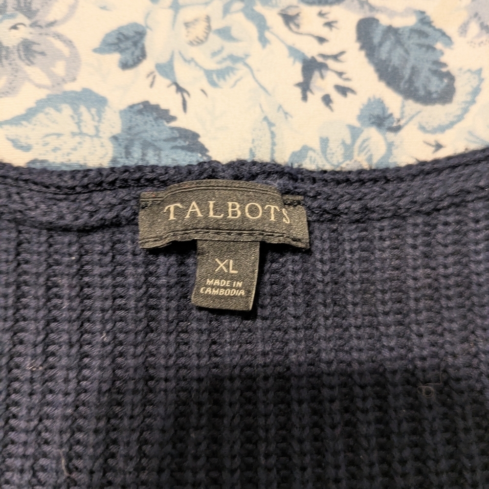 Talbots Navy Knit Sweater - Picture 3 of 6
